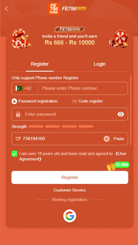 Fe786win Login
